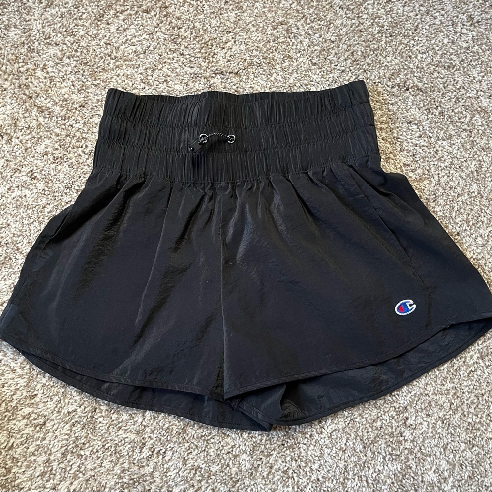 Champion Black Women's Athletic Pull-On Shorts with Logo